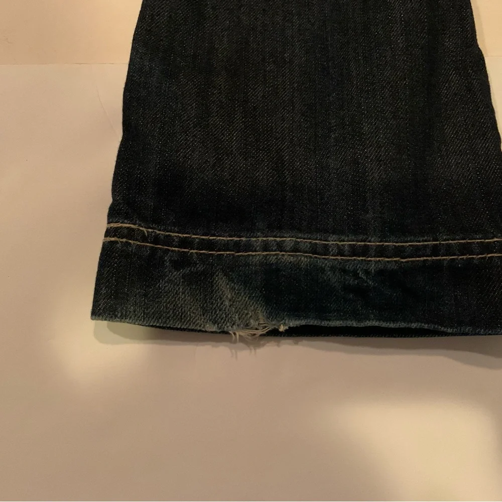 Old Navy Girls Size 8 Blue Denim Pink Details Boot Cut Jeans Adjustable Waist